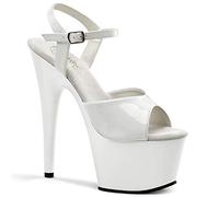 Pleaser ADORE-709, Damen Plateau Sandalen, Weiß (Weiss (Wht/Wht)), 37 EU (4 Damen UK)
