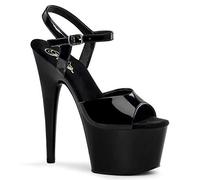 Pleaser ADORE-709 Damen Sandalen, Schwarz (Blk pat/blk), EU 37 (UK 4) (US 7)