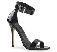 Pleaser AMUSE-10, Damen Kn?Chelriemchen Sandalen, Schwarz (Blk Pat), 40 EU (7 DDamen UK)