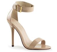 Pleaser AMUSE-10, Damen Plateau Sandalen, Beige (Cremefarben (Cream Pat)), 41 EU (8 Damen UK)