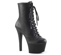 Pleaser ASPIRE-1020 Damen Plateau Stiefelette, Lederimitat Schwarz, 42.5 EU