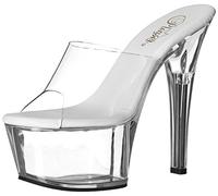 Pleaser Damen ASPIRE-601 Offene Sandalen, Transparent (CLR/CLR), 41 EU