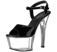 Pleaser ASPIRE-609 Damen Sandale Schwarz Transparent EU 39