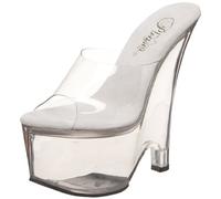 Pleaser BEAU-601 Damen Sandalen mit Plattform, Transparent - durchsichtig - Größe: 41 EU