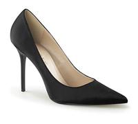 Pleaser CLASSIQUE-20, Damen Pumps, Blk Satin, 44 EU