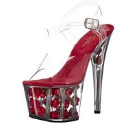 Pleaser Damen ADO708FL/C/R Plateau-Sandalen, CLR Red Flowers, 41 EU