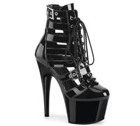 Pleaser Damen Adore-1013MST Stiefelette, Schwarz Lack/Schwarz, 38 EU