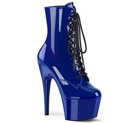 Pleaser Damen ADORE-1020 Plateau High Heels Stiefelette Lack Royal Blau 45 EU
