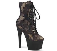 Pleaser Damen ADORE-1020CM Plateau High Heels Stiefelette Stoff Camouflage 40 EU