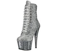 Pleaser Damen ADORE-1020G Stiefel, Silber (SLV Glitter/SLV Glitter)
