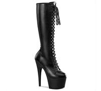 pleaser Damen Adore-2023 Kurzschaft Stiefel, Blk Str Faux Leather/Blk Matte, 42 EU
