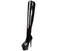 Pleaser Damen Adore-3063 Kurzschaft Stiefel, Schwarz (Schwarz (Blk Str Pat/Blk)), 42 EU