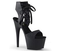 Pleaser ADORE-700-14, Damen Offene Sandalen, Schwarz (Blk Faux Leather/Blk Matte), 40 EU (7 UK)