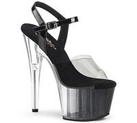 Pleaser Damen ADORE-708T-1 Plateau High Heels Sandalette Schwarz/Clr/Clr 40 EU