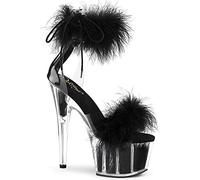 Pleaser Damen ADORE-724F Plateau High Heels Sandalette Clr/Clr/Schwarz 35 EU