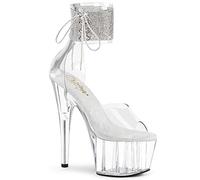 Pleaser Damen ADORE-724RS Plateau High Heels Sandalette Weiß/Clr/Clr 38 EU