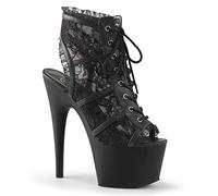 Pleaser Damen ADORE-796LC Chukka Boots, Black Mesh Lace Black Matte