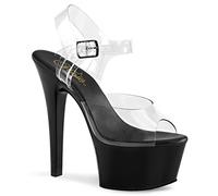 Pleaser Damen ASPIRE-608 Offene Sandalen, Transparent (CLR/Blk)