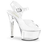 Pleaser Damen Aspire-608 Plateausandalen, Transparent (Transparent), 39 EU