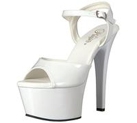 Pleaser Damen Aspire-609 Plateausandalen, Wht Pat/Wht, 37