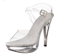 Pleaser Damen Cocktail 508 Sandalen, Transparent (Clr/Clr), 38 EU (5 UK)