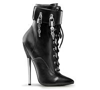Pleaser Damen Dagger-1023 Stiefeletten, Schwarz (Schwarzes Polyurethan), 38 EU