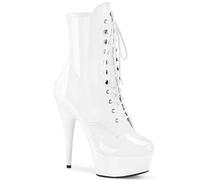 Pleaser Damen Delight-1020 Kurzschaft Stiefel,Lack Weiß,38 EU