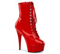 Pleaser Damen DELIGHT-1020 Stiefel, Rot (Red Pat/Red)