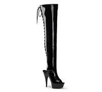 Pleaser Damen DELIGHT-3017/B/M, schwarzer lack, 37 EU