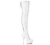 Pleaser Damen DELIGHT-3063 Kurzschaft Stiefel, Weiß (Weiss (Wht STR Pat/Wht), 41