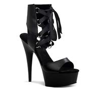 Pleaser DELIGHT-600-14 Plateausandaletten schwarz, Größe:EU-39 / US-9 / UK-6