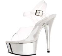 Pleaser Damen Delight-608 Plateausandalen, Clr Slv Chrome, 38 EU