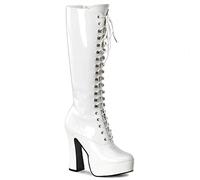 Pleaser Damen Electra-2020 Stiefel, Weiá (weiße Lacklederoptik), 38 EU
