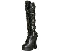 Pleaser Damen Electra-2042 Kurzschaft Stiefel, Schwarz (Schwarz (Blk Faux Leather)), 40 EU