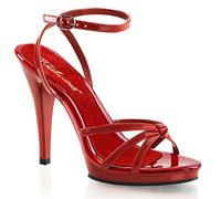 Pleaser Damen FLAIR-436 Peeptoe Sandalen, Rot (Red Pat/Red), 43 EU (10 UK)