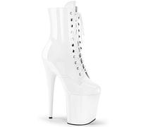 Pleaser Damen FLAMINGO-1020 Plateau High Heels Stiefelette Lack Weiß 39 EU