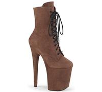 Pleaser Damen FLAMINGO-1020FS Plateau High Heels Stiefelette Velours Karamell 44 EU