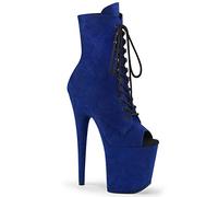 Pleaser Damen FLAMINGO-1021FS Plateau High Heels Stiefelette Velour Royal Blau 39 EU