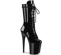 Pleaser Damen FLAMINGO-1050 Plateau High Heels Stiefelette Blk Pat 38 EU