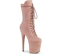 Pleaser Damen FLAMINGO-1050FS Plateau High Heels Stiefelette Velour Dusty Blush 42.5 EU
