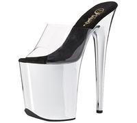 Pleaser Damen FLAMINGO-801 Peeptoe Sandalen, Transparenter CLR SLV Chrom, 37 EU