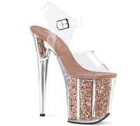 Pleaser Damen FLAMINGO-801G Plateau High Heels Pantolette Rose Gold
