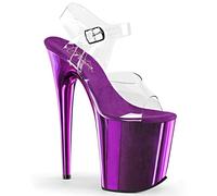Pleaser Damen Flamingo-808 Plateausandalen, Clr/Purple Chrome, 38 EU / 8 US