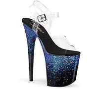 Pleaser Damen FLAMINGO-808SS Plateau High Heels Sandalette Schwarz/Blau