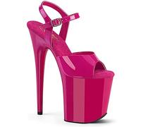 Pleaser Damen Flamingo-809 Knöchelriemchensandalen, Hot Pink Patent/Hot Pink, 38 EU
