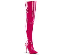 Pleaser Damen Seduce-3010 Oberschenkelhohe Stiefel, Pink (Hot Pink Patent), 42 EU