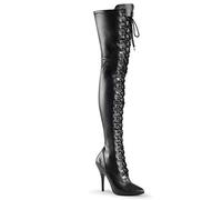 Pleaser Damen SEDUCE-3024 Kurzschaft Stiefel, Schwarz (Blk STR Pu), 38 EU