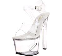 Pleaser Damen Tipjar-708-2/C/M Clear Plateau Sandalen, Klar/Neonweiß Glitter, 38 EU