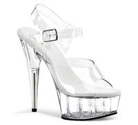 Pleaser Del608/C/M, Damen Plateau Pumps, Transparent (Clear), 38 EU (5 UK)