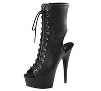 Pleaser Damen DELIGHT-1016 Stiefel, Schwarz (Schwarz), 38 EU